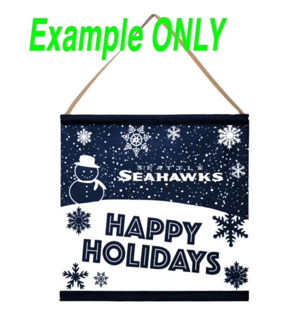 NEW SEATTLE SEAHAWKS NFL HAPPY HOLIDAYS BANNER SIGN Christmas Wall Door Decor