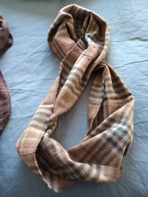 Large Bronte Wool Check Tartan  Infinity 100 %  Lambswool Scarf burberry uk made