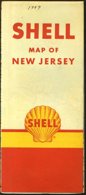 Shell Gasoline Road Map New Jersey 1948