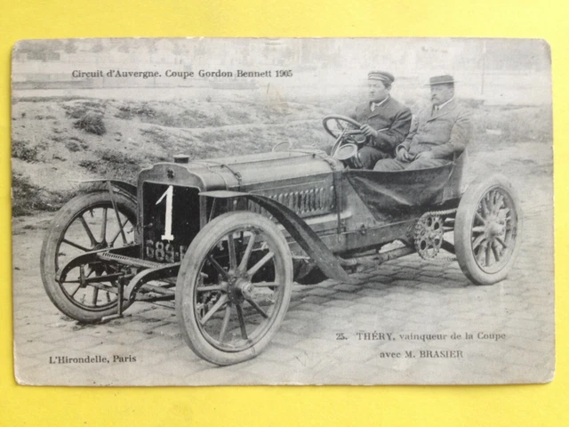 Carte Postale Ancienne France - Course Automobile Léon Théry Voiture Richard Brasier