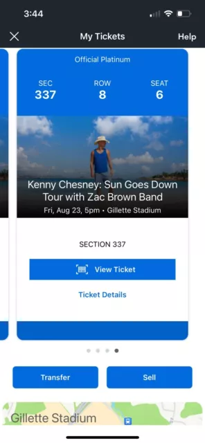 Kenny Chesney Concert Friday, August 25  5pm At Gillette Stadium-4 Tickets