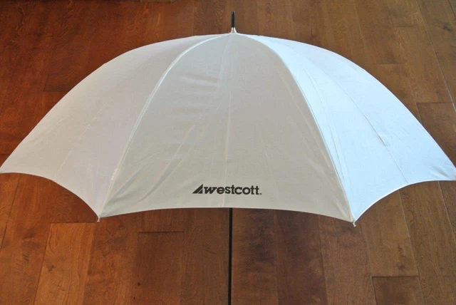 Genuine WESTCOTT Studio Umbrella 38" WHITE & SILVER Reflective Underside 38x29