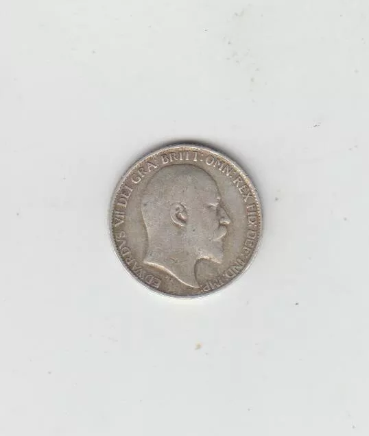 1908 Edward VII Silver (.925) Sixpence, Fine