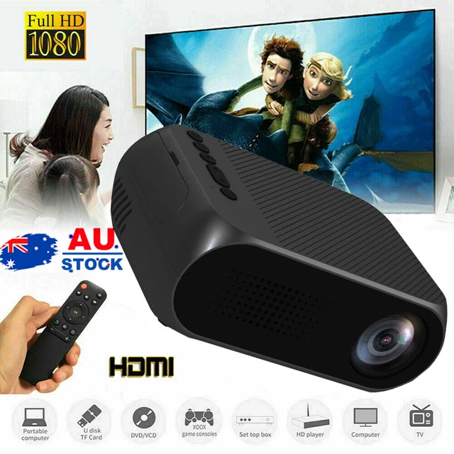 1080P Home Cinema USB HDMI AV SD Mini Portable HD LED Projector Theater AU