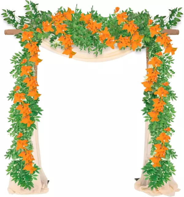 2 Pcs 13FT Flower Garland Hanging Artificial Bougainvillea Vine Flowers UV