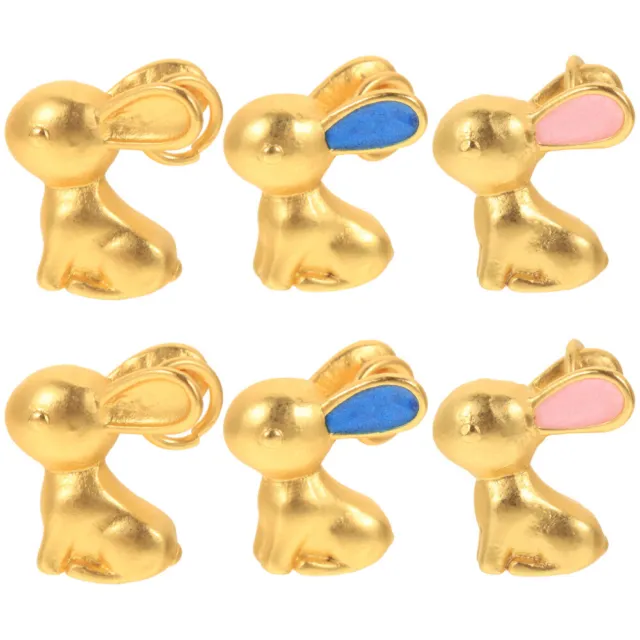 6 Pcs Cute Accessories Miniture Decoration Rabbit Pendant Year of Birth