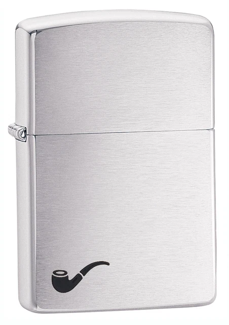 Zippo Brushed Chrome Pipe Lighter With Pipe Lighter Insert,  200PL, New In Box