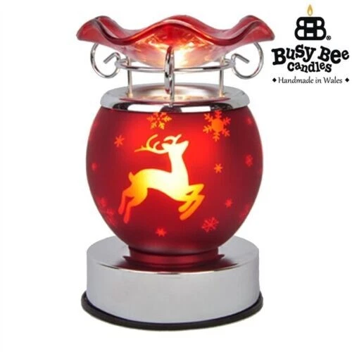 Calentador de aceite esencial calentador de cera eléctrico de Navidad árbol regulable rojo