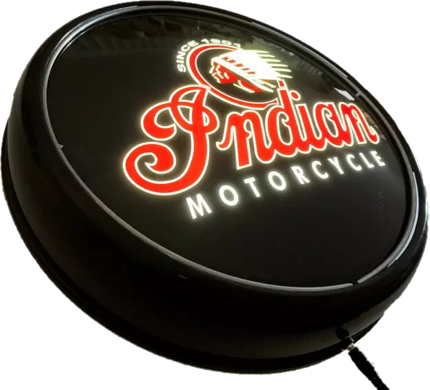 Indian Motorcycle LED Bar Lighting Wall Sign Light Button Black Easter Gifts