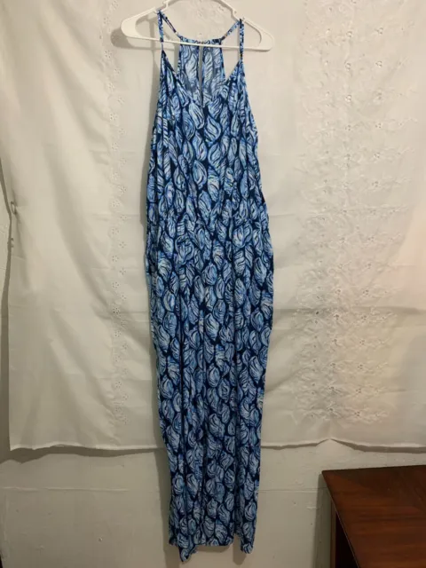 Lilly Pulitzer Dusk Jumpsuit Blue Conch Print Size XL