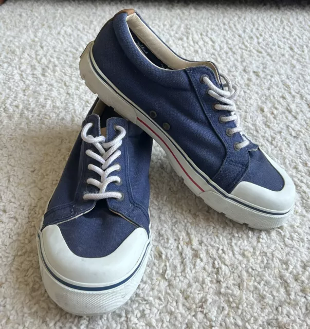 VINTAGE MENS NAVY blue Woolrich canvas low top shoes sneakers Size 11 M ...