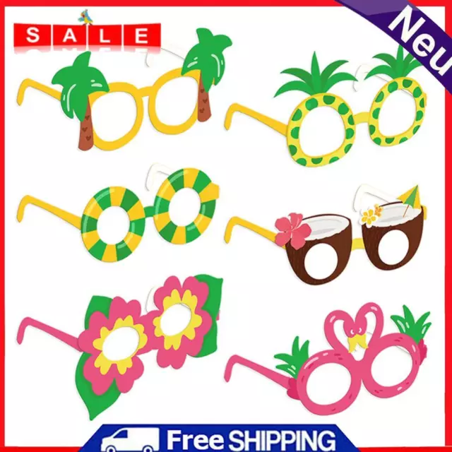 6pcs Hawaii Summer Party Paper Glasses Children Kid Beach Party Funny Photo Prop