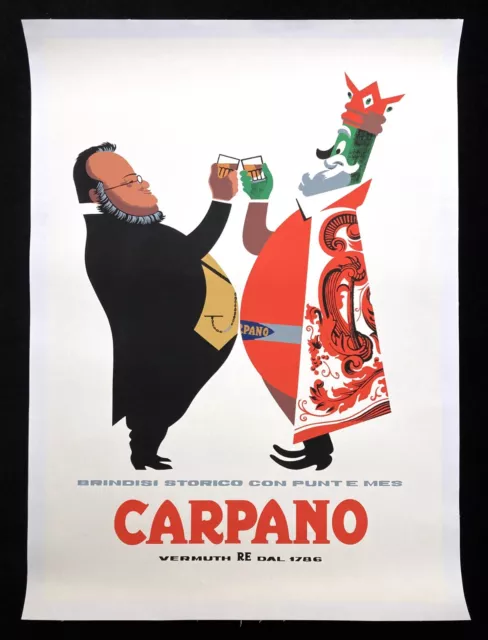 CARPANO manifesto poster Armando Testa Liquor Torino Vermut Cavour 1956 BA