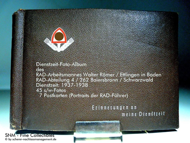 Foto Album RAD Abteilung 4 / 262 Baiersbronn Schwarzwald Black Forest 1937-1938