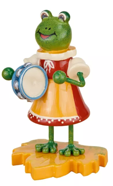 Hubrig Sockelfigur Frosch Mädchen mit Tamburin, 307h0088