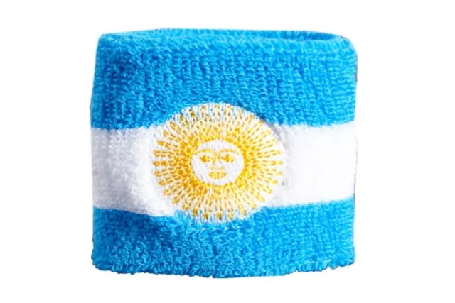 Schweißband Fahne Flagge Argentinien mit Sonne 7x8cm Armband für Sport