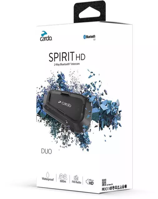 Cardo Spirit HD Duo Motorcycle Bluetooth Intercom System Headsets