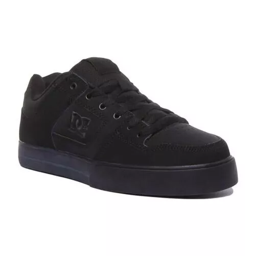 DC SHOES Puro Hombre Cordones Cuero Zapatillas Skate en Negro Talla UK 7-12