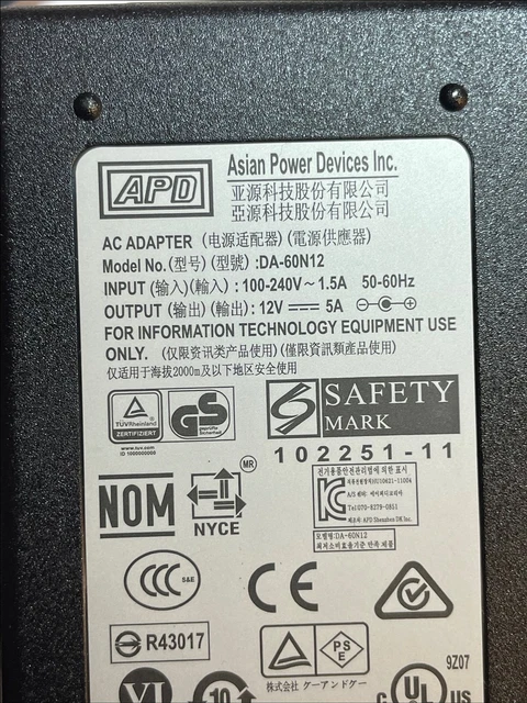 ERSATZ FÜR AC ADAPTER MODELL SAWA-01-483 12V 5,0A EUR 19,07 - PicClick DE