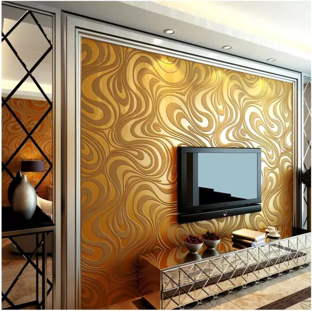 QIHANG Modern Abstract Curve 3D Wallpaper Roll Mural Papel De Parede Flocking