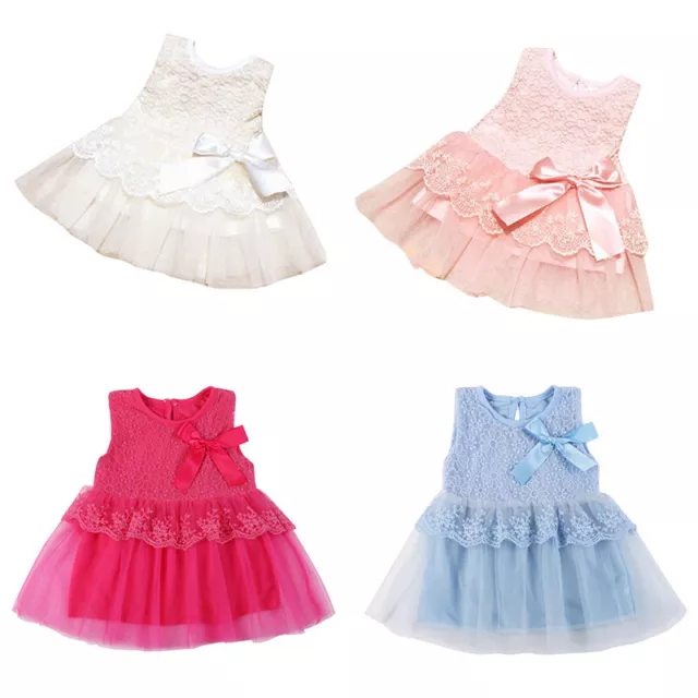 Flower Girl Princess Dress Kid Baby Party Wedding Lace Tulle Dress Summer