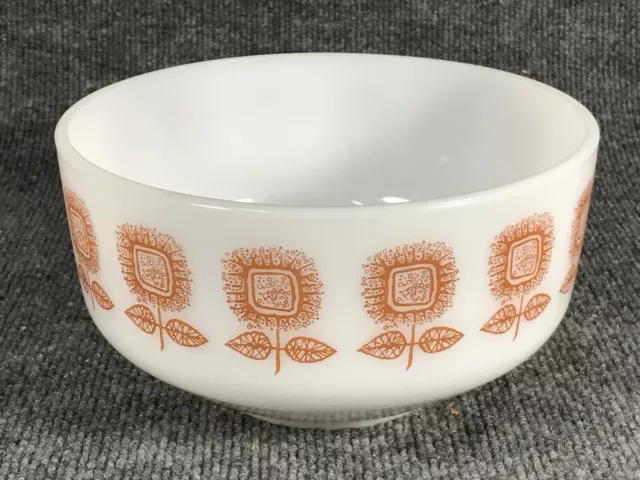 Federal Glass Sunflower Conoisseur Bowl Serving Casserole Mid-Century Modern 60s