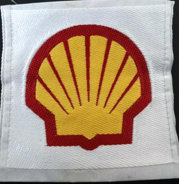 Werbe-Aufnäher SHELL  Muschel Logo 5 x 5 cm 70er Oldtimer Tankstelle Patch Stoff