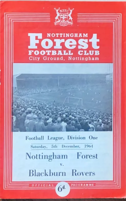 Nottingham Forest V Blackburn Rovers - 1964/65 Division 1 - 5th December 1964