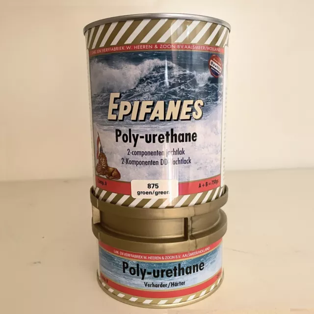 0,75L Epifanes Poly-Urethane Yachtlack 875 dunkelgrün 2K PU Lack Boot grün 750ml