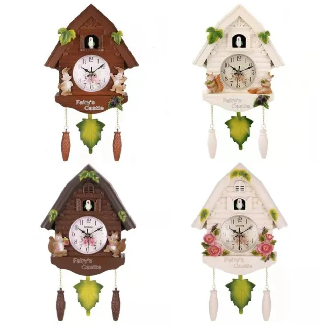 European Resin Quartz Cuckoo Wall Clock Bird for Time Bell Swing Alarm Watch Dec