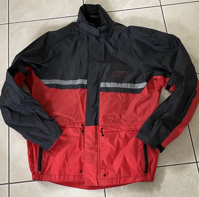 Motorrad-Regenjacke MQP, waterproof, XL, schwarz/rot, TOP Zust. s. Fotos