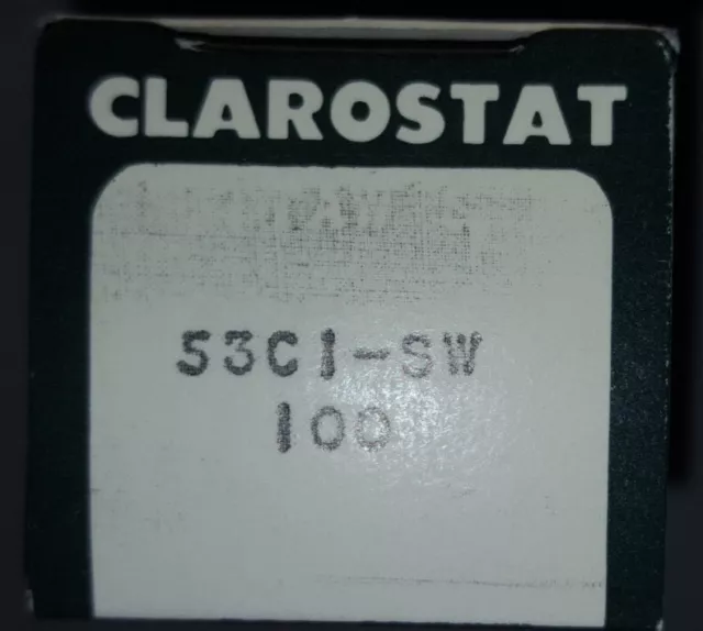 Clarostat 53C1-SW 100 Ohm 53C1-SW-100-S Rotary Potentiometer NEW