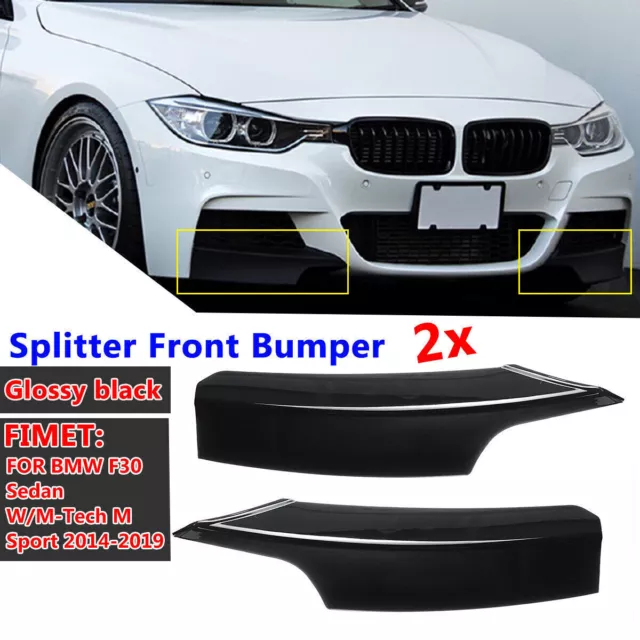 Spoiler Avant Lèvre Performance Noir Pour BMW 3 Series F30 M Paket 2014-2019