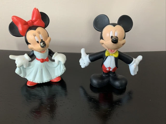 MICKEY & MINNIE MOUSE 2 Figure Lot Wedding Formal Dress Tux Disney Figurines