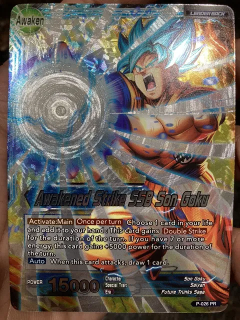 Awakened Strike SSB Son Goku P-026 Leader Foil Dragon Ball Super Card Game | NM