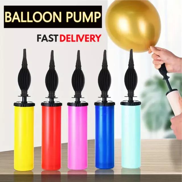 5pc BALLOON PUMP SET WITH TIE TOOL HAND HELD PORTABLE AIR INFLATOR PARTY TOOL UK