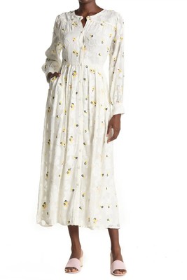 Sister Paul& Joe Lacrima Floral White Midi Dress Size EU34 US4