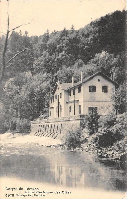 Cpa Swiss Gorges De L'areuse Clees Electrical Factory