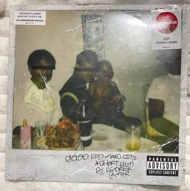 Kendrick Lamar Good Kid, M.A.A.D City Album 2LP 10th Anniversary Red Vinyl- Torn