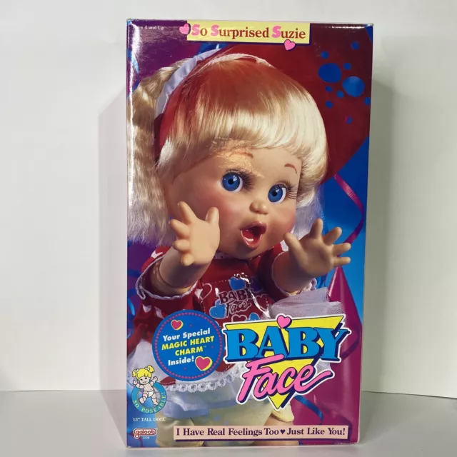 Vintage Baby Face Doll So Surprised Suzie 90s Toy New Old Stock With Box Galoob 3