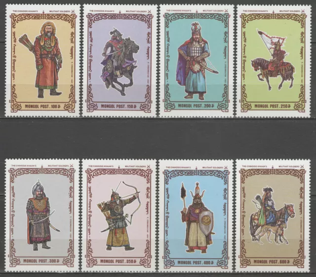 MONGOLIE:  n°2106/2113 **, "soldats de Gengis Khan"