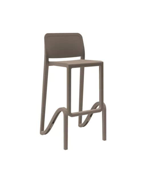 Tabouret Intérieur Extérieur Chaises Polypropylène Jardin Restaurant Taupe GI75