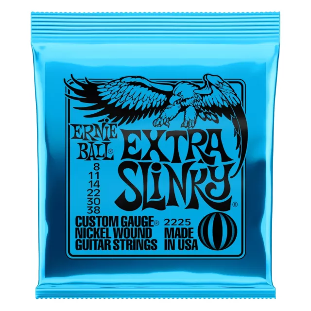 Ernie Ball 2225 Extra Slinky Nickel Wound Electric Guitar Strings (8-38 Gauge)