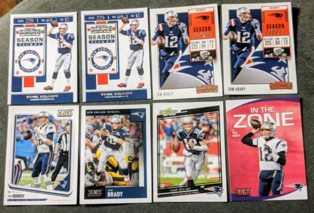 2018/19/20 Contenders/Score TOM BRADY 8-card lot New England Patriots