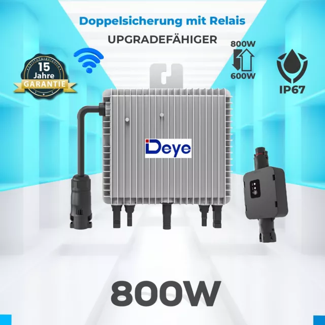 Deye 800W WIFI Wechselrichter mit Relais und 5M Schukostecker