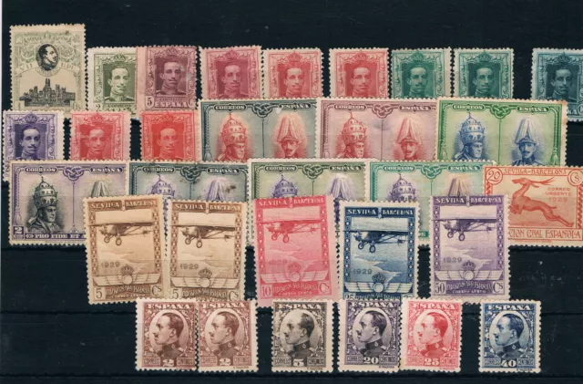 España. Lote de 31 sellos nuevos del reinado de Alfonso XIII