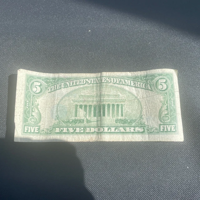 1953 $5 (Five) DOLLAR  BLUE SEAL * Silver Certificate * US NOTE * 4