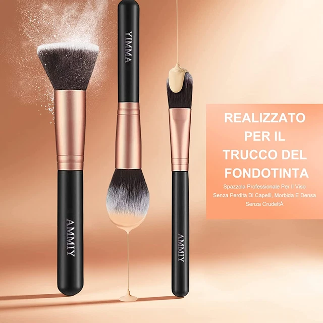 AMMIY 14 Pezzi Pennelli Trucco Professionale Set,Kit Di Pennelli Da Trucco, Penn 7