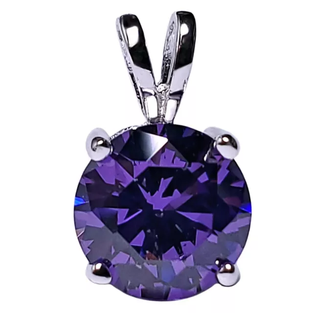 1.25 ct. Genuine Amethyst Solitaire Pendant Necklace in  Sterling Silver