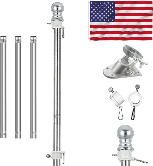 American Flag with Pole,Flag Poles Kit for 3 X 5 Flags Holder,Including 100% Pol